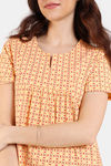 Zivame Desi Drama Knit Cotton Full Length Nightdress - Buff Yellow — thumbnail 5